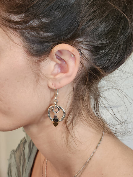 MEDIUM HOLLI HEART SILVER EARRINGS