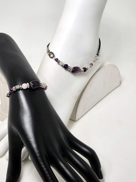 AMETHYST BRANKLET  (ADJUSTABLE BRACELET/ANKLET)