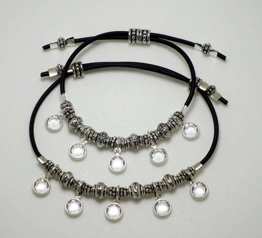 CRYSTAL CHANEL DROPS BRANKLETS (ADJUSTABLE BRACELET AND ANKLET)