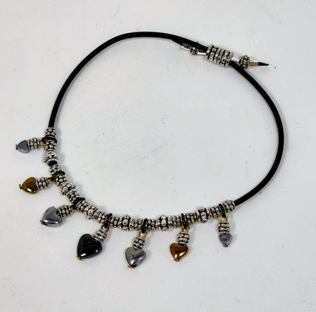 THE HOLLI HEART HEMATITE ADJUSTABLE BRANKLET