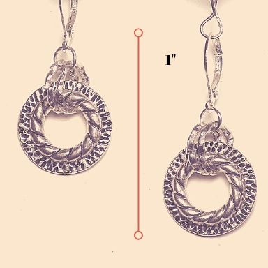 SMALL SILVER DOUBLE RING EARRING