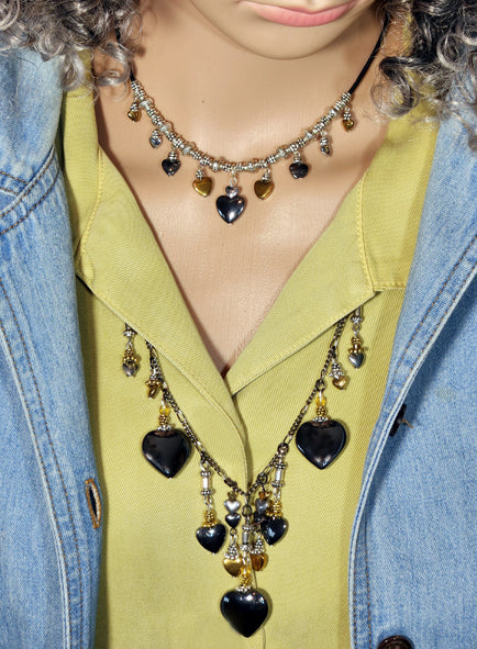 HOLLI HEART LONG CHARM 30" NECKLACE