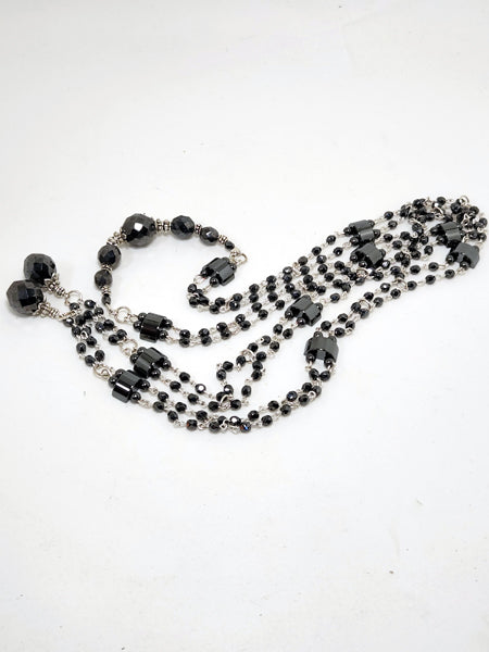 ALL BEADED HEMATITE 40" ROPE LARIAT