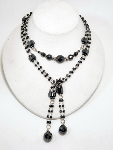 ALL BEADED HEMATITE 40" ROPE LARIAT