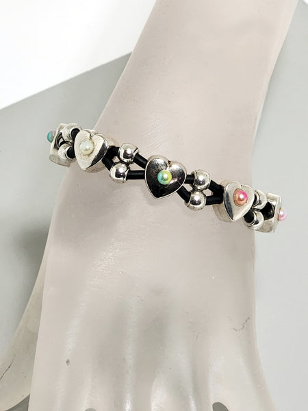 ABALONE ANTIQUE PUFF HEART BRACELET