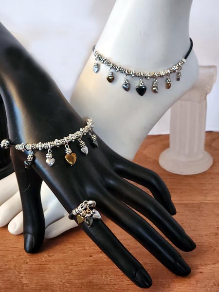 THE HOLLI HEART HEMATITE ADJUSTABLE BRANKLET