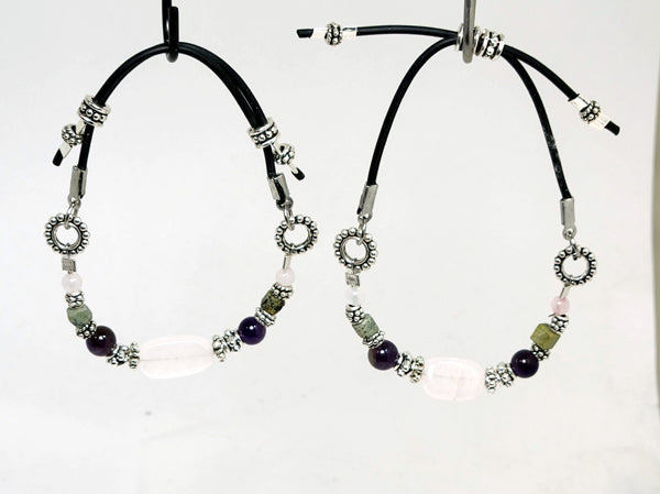 ROSE QUARTZ STONE BRANKLETS (adjustable bracelets/anklets)