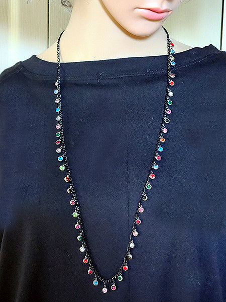 CELESTIAL BIRTHSTONE 36"  12 MONTHS OF THE YEAR NECKLACE
