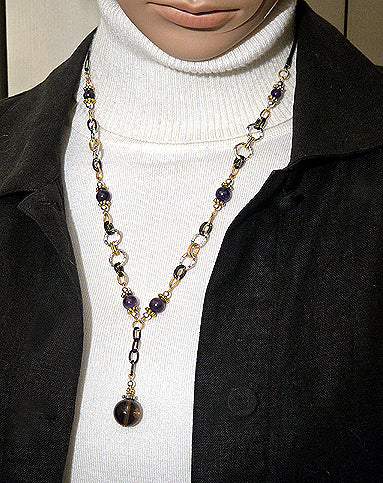 Amethyst Lariat  with Magnetic Clasp