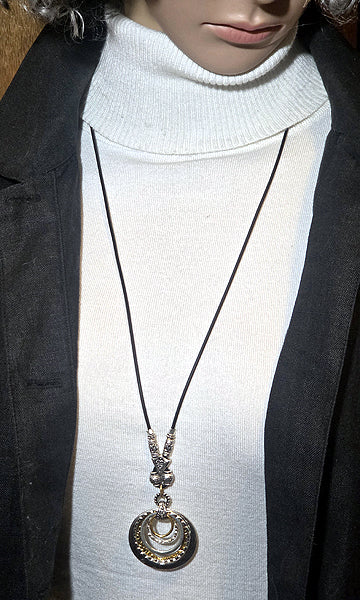 ADJUSTABLE LARGE RING PENDANT 30"