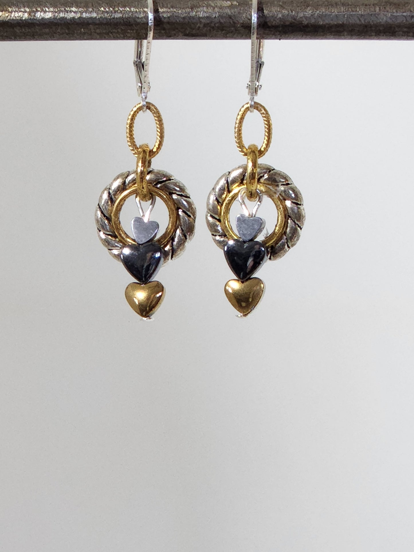 SMALL HOLLI HEART GOLD and SILVER EARRINGS