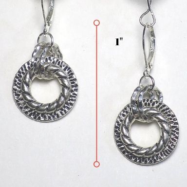 SMALL SILVER DOUBLE RING EARRING