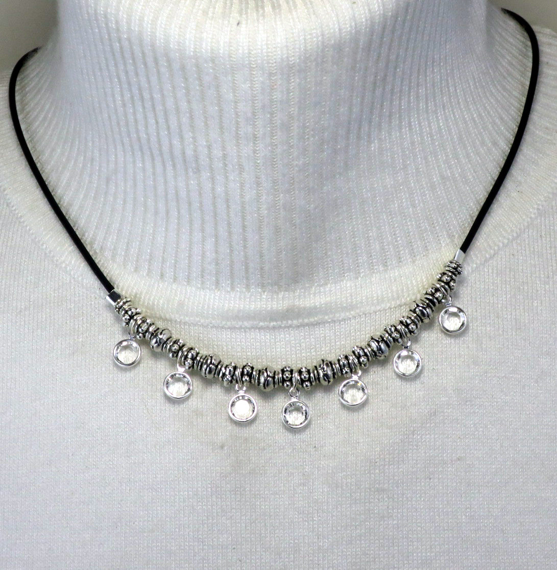 GENUINE CRYSTAL CHANEL DROP CHOKER NECKLACE